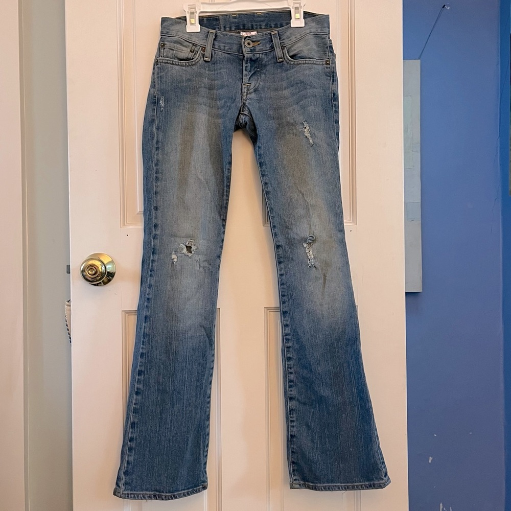 Lucky Brand | Vintage embroidered low-rise bell bottom jeans